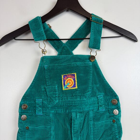 Vintage Happy Kids 90s Green Corduroy Overalls FLAW Boys - 7 - Picture 3 of 8